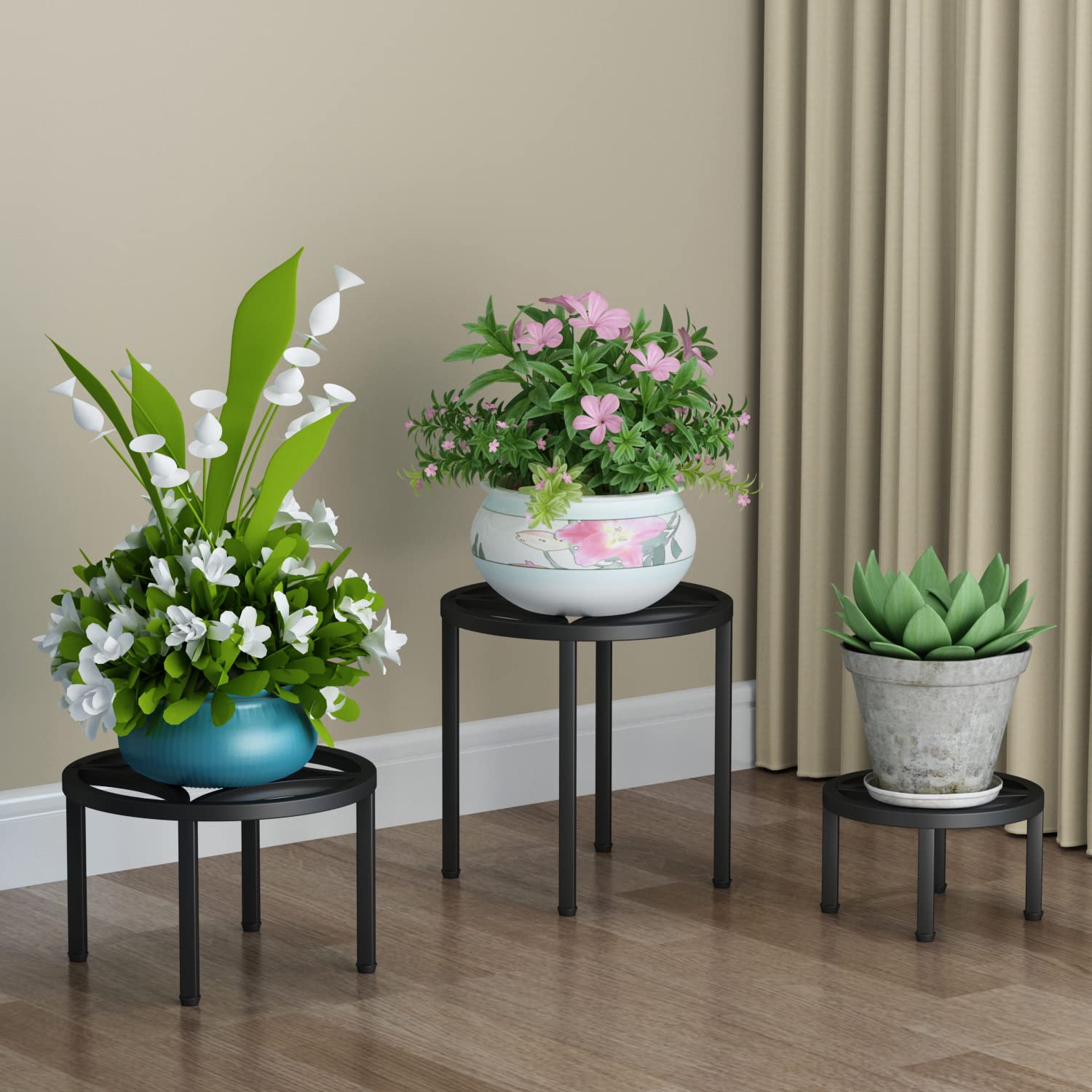 Amazon.com : Zhongma Set of 3 Metal Plant Stand for Heavy